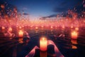 Reflective visuals of candlelight vigils with Royalty Free Stock Photo