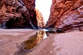 Reflective Water Inside Simpsons Gap - West MacDonnell Ranges - Northern Territory, Australia Royalty Free Stock Photo