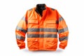 Reflective work jacket isolated on white background. Generative AI