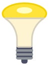 Reflector lamp color icon. Yellow electric light