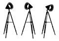 Reflector lights on tripods isolated. Royalty Free Stock Photo