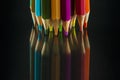 Color pencils on black background Royalty Free Stock Photo