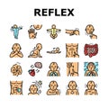 Reflex Of Human Neurology System Icons Set Vector Royalty Free Stock Photo