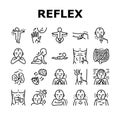 Reflex Of Human Neurology System Icons Set Vector Royalty Free Stock Photo