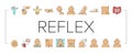 Reflex Of Human Neurology System Icons Set Vector Royalty Free Stock Photo