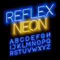 Reflex Neon font Royalty Free Stock Photo