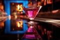 a reflexive shot, taken through a cosmopolitan cocktail glass Royalty Free Stock Photo