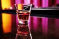 a reflexive shot, taken through a cosmopolitan cocktail glass Royalty Free Stock Photo