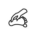 Reflexology hand toe icon. Simple line, outline vector elements of alternative medicine icons for ui and ux, website or mobile