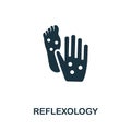 Reflexology icon. Monochrome simple element from therapy collection. Creative Reflexology icon for web design, templates