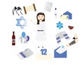 Reform Jewish girl with traditional Bat mitzvah elements