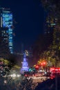 Independence angel, Mexico City, Reforma Avenue, Nigh Scene Royalty Free Stock Photo