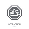 Refraction icon. Trendy Refraction logo concept on white background from Science collection