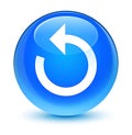 Refresh arrow icon glassy cyan blue round button Royalty Free Stock Photo