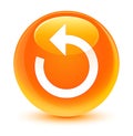 Refresh arrow icon glassy orange round button Royalty Free Stock Photo