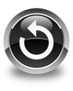 Refresh arrow icon glossy black round button Royalty Free Stock Photo