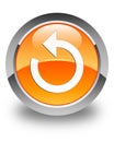 Refresh arrow icon glossy orange round button Royalty Free Stock Photo