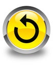 Refresh arrow icon glossy yellow round button Royalty Free Stock Photo