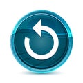 Refresh arrow icon elegant glass blue round button vector design illustration Royalty Free Stock Photo