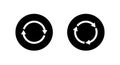 Refresh arrow icon set in black circle. Sync, reload symbol. Rotation arrows sign Royalty Free Stock Photo