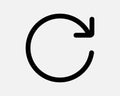 Refresh Arrow Line Icon Circle Circular Arrowhead Repeat Restart Loading Loop Rotate Rotation Sync Outline Black Sign Symbol Redo Royalty Free Stock Photo