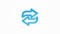 Refresh Arrows realistic icon. 3d line vector illustration. Top view