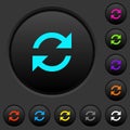 Refresh arrows dark push buttons with color icons