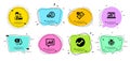 Refresh bitcoin, Pay and Rejected payment icons set. Analytical chat, Loyalty program and Audit signs. Vector