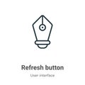 Refresh button outline vector icon. Thin line black refresh button icon, flat vector simple element illustration from editable Royalty Free Stock Photo