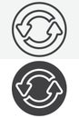 Refresh button vector icon set in line and solid style Royalty Free Stock Photo