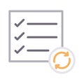 Refresh checklist thin color line vector icon Royalty Free Stock Photo