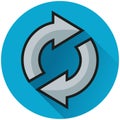 Refresh circle blue icon concept