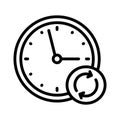 Refresh clock thin line vector icon Royalty Free Stock Photo