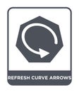 refresh curve arrows icon in trendy design style. refresh curve arrows icon isolated on white background. refresh curve arrows Royalty Free Stock Photo