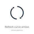 Refresh curve arrows icon vector. Trendy flat refresh curve arrows icon from ultimate glyphicons collection isolated on white Royalty Free Stock Photo