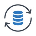 Refresh database glyph color flat vector icon Royalty Free Stock Photo