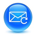 Refresh email icon glassy cyan blue round button Royalty Free Stock Photo