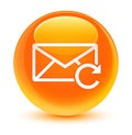 Refresh email icon glassy orange round button