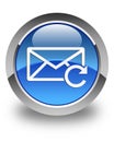 Refresh email icon glossy blue round button