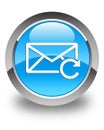 Refresh email icon glossy cyan blue round button Royalty Free Stock Photo