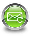 Refresh email icon glossy green round button Royalty Free Stock Photo