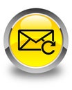 Refresh email icon glossy yellow round button Royalty Free Stock Photo