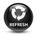 Refresh glassy black round button Royalty Free Stock Photo