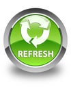 Refresh glossy green round button Royalty Free Stock Photo