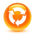 Refresh icon glassy orange round button Royalty Free Stock Photo