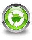 Refresh icon glossy green round button Royalty Free Stock Photo