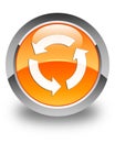 Refresh icon glossy orange round button Royalty Free Stock Photo