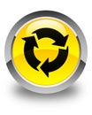 Refresh icon glossy yellow round button Royalty Free Stock Photo