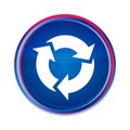 Refresh icon silky blue round button aqua design illustration