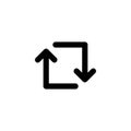 Refresh icon. Rotate icon symbol. Square box arrow icon.